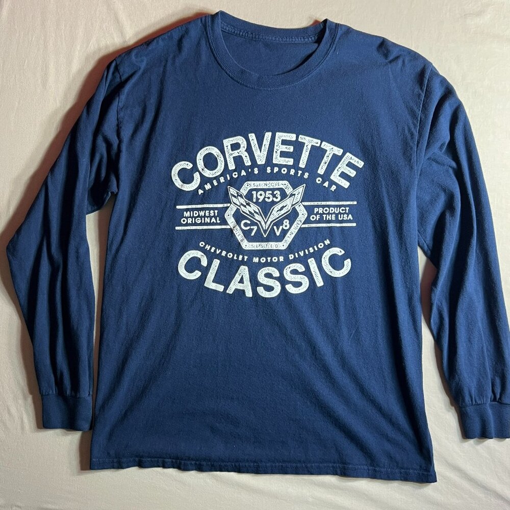 C7 Corvette Classic 1953 Long Sleeve T-Shirt: Navy